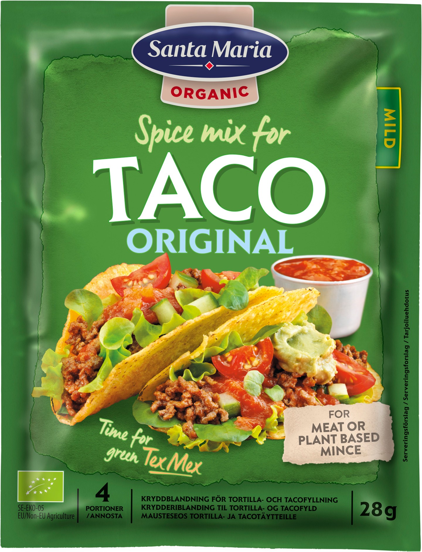 Santa Maria Organic Taco Spice Mix, tacomausteseos luomu 28g