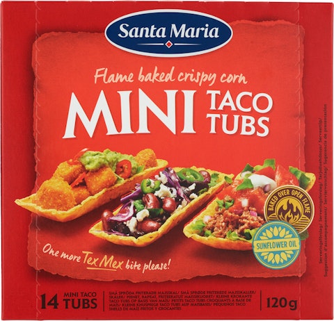 Santa Maria Mini Taco Tubs pienet tacokuoret 14 kpl, 120g