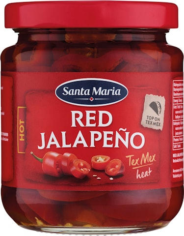 Santa Maria Tex Mex Red Hot punainen jalapeño chili liemessä 215g/110g