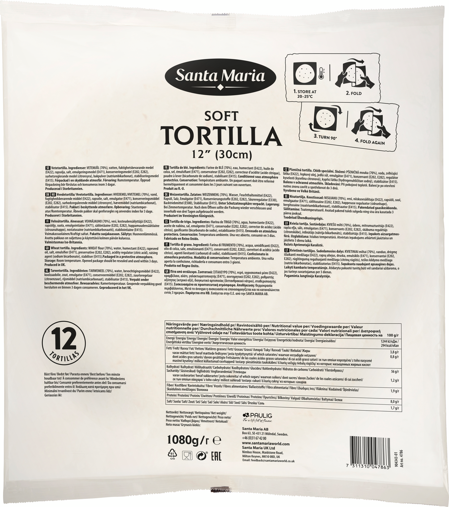 Santa Maria Soft Tortilla 12 12kpl