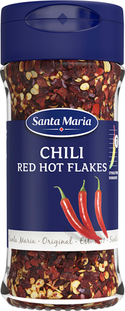 Santa Maria Red Hot Chili Flakes, tulinen rouhittu chiliseos, 28g ...
