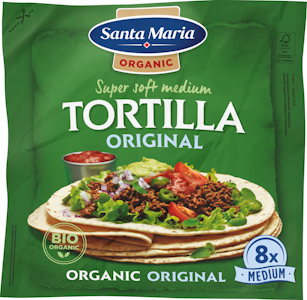 Santa Maria Tortilla Original Medium Vehnätortilla Luomu 8 kpl 320 g