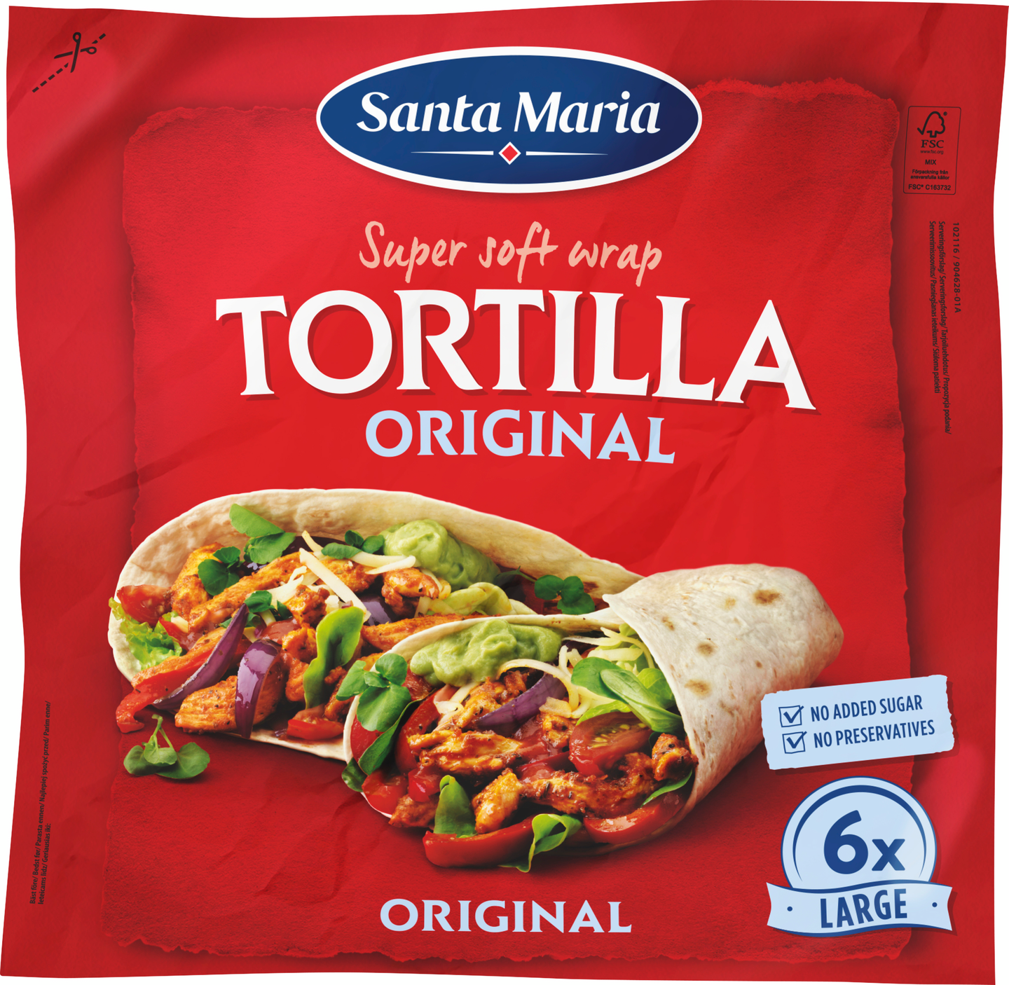 Santa Maria Tortilla Original Large vehnätortilla 6 kpl 371g