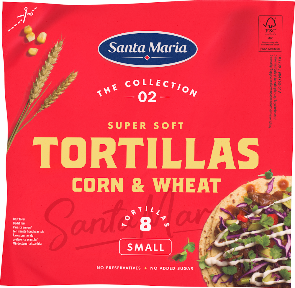 Santa Maria Tortilla Corn & Wheat Small (8pack) 200g — HoReCatukku Kespro
