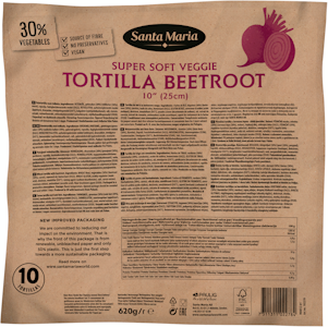 Santa Maria Tortilla Beetroot 10"/25cm 10kpl/620g