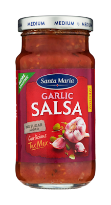 Santa Maria Garlic Salsa Medium valkosipulilla maustettu salsakastike 230g