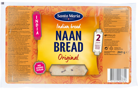 Santa Maria Indian Naan Bread Original 2 kpl 260 g  Naanleipä