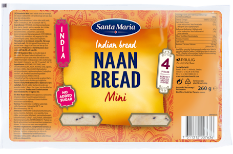 SM Indian Naan Bread 4kpl 260g Mini