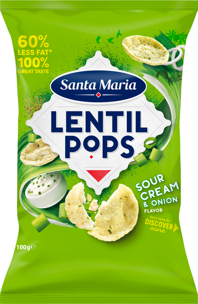 Santa Maria Lentil Pops sipsi 100g sourcream-onion