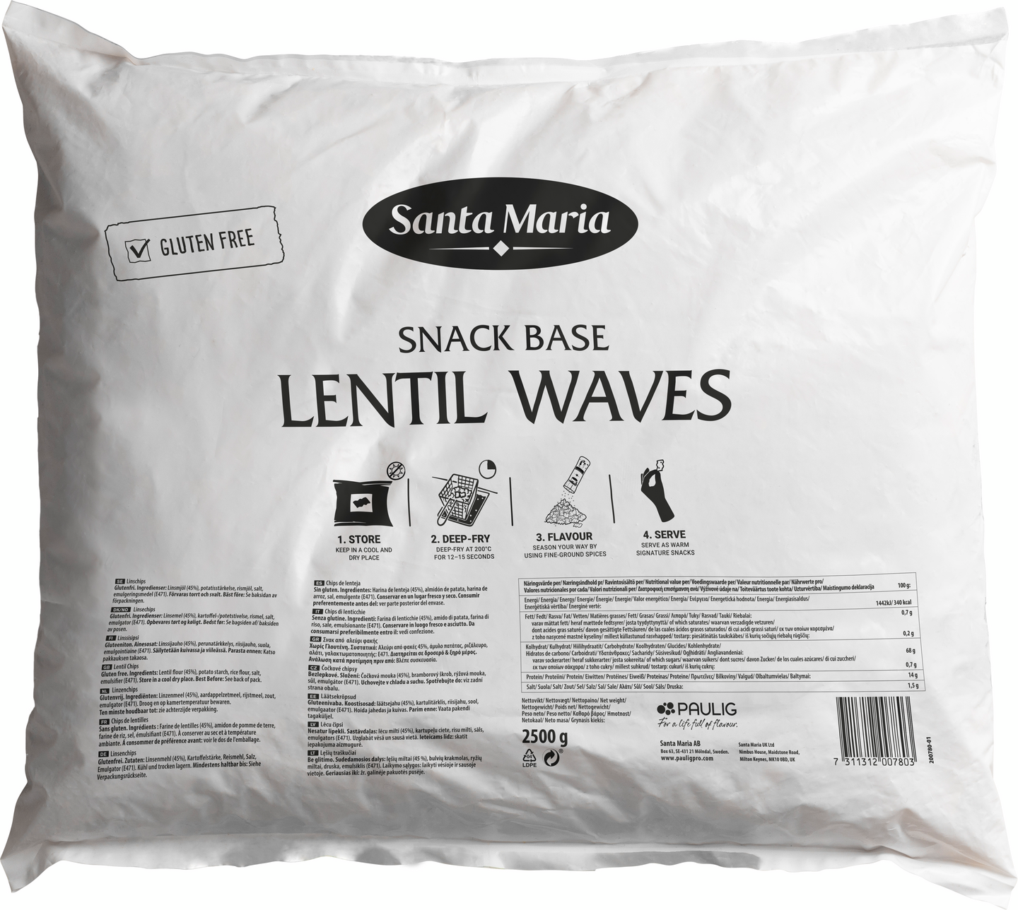 Santa Maria snack base lentil waves 2,5kg