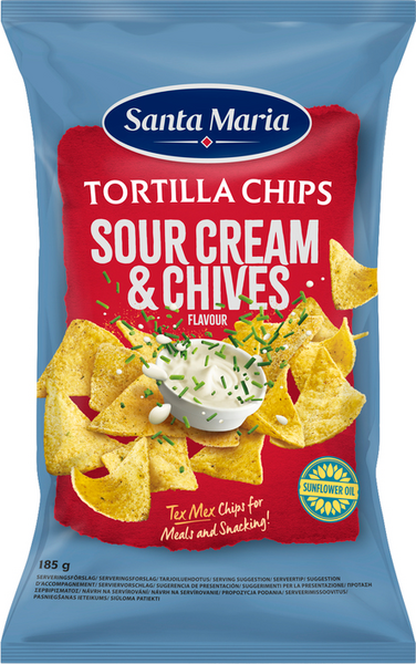 Santa Maria 185G Tortilla Chips Sourcream & Chives flavour