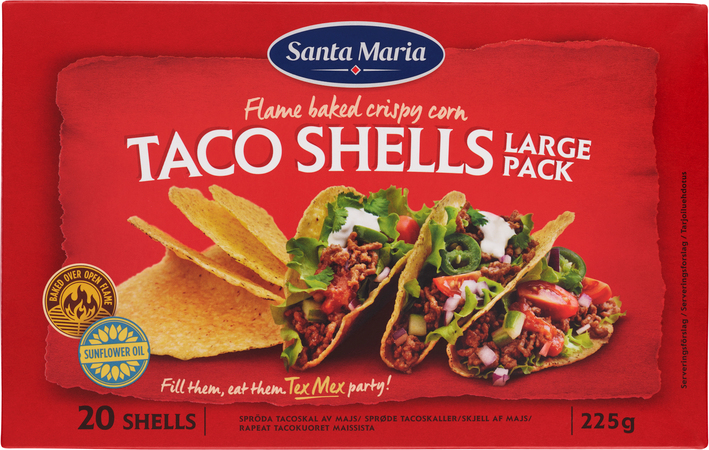 Santa Maria taco shells 225g 20kpl