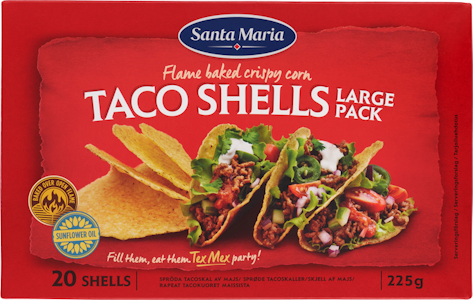 Santa Maria taco shells 225g 20kpl