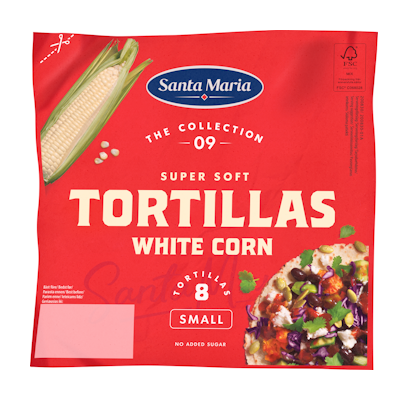 Santa Maria White Corn Tortilla Small 8kpl 208g