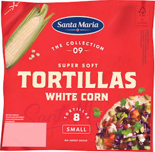 Santa Maria White Corn Tortilla Small 8kpl 208g