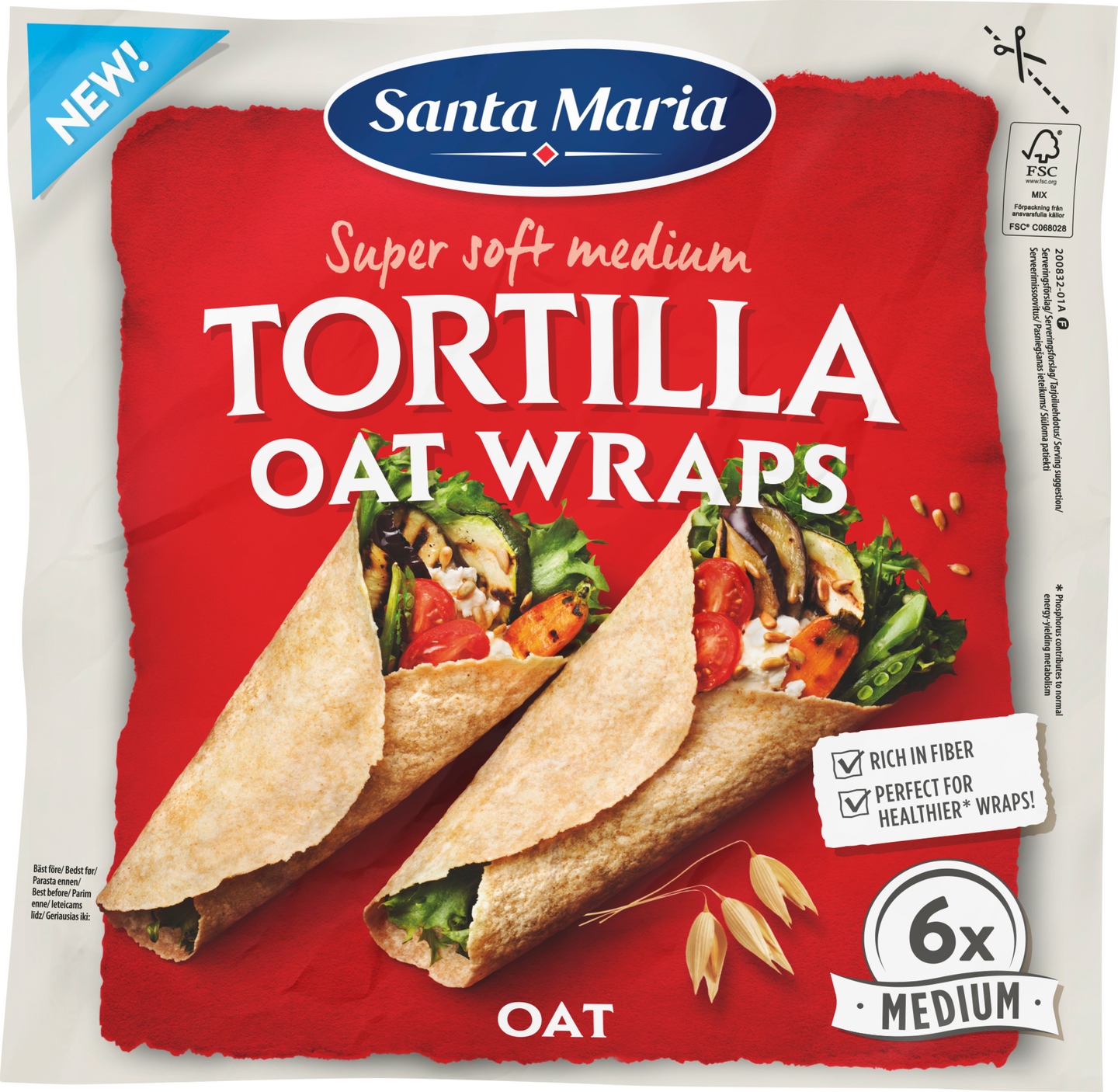 Santa Maria Oat Tortilla Medium 6kpl 240g