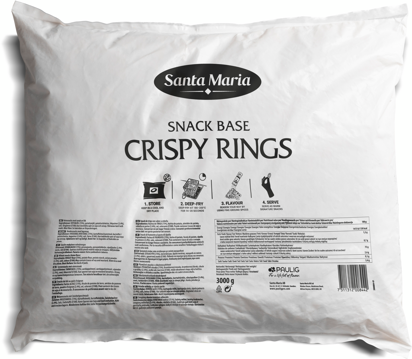 Santa Maria snack base crispy rings 3000g