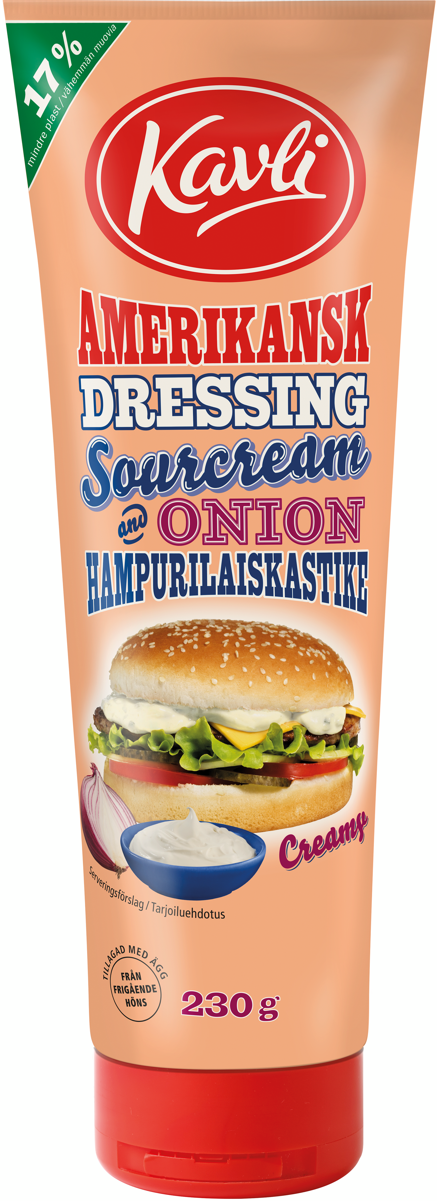 Kavli hampurilaiskastike 230g sourcream & onion