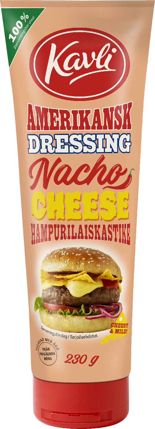 Kavli Hampurilaiskastike Nacho Cheese 230g