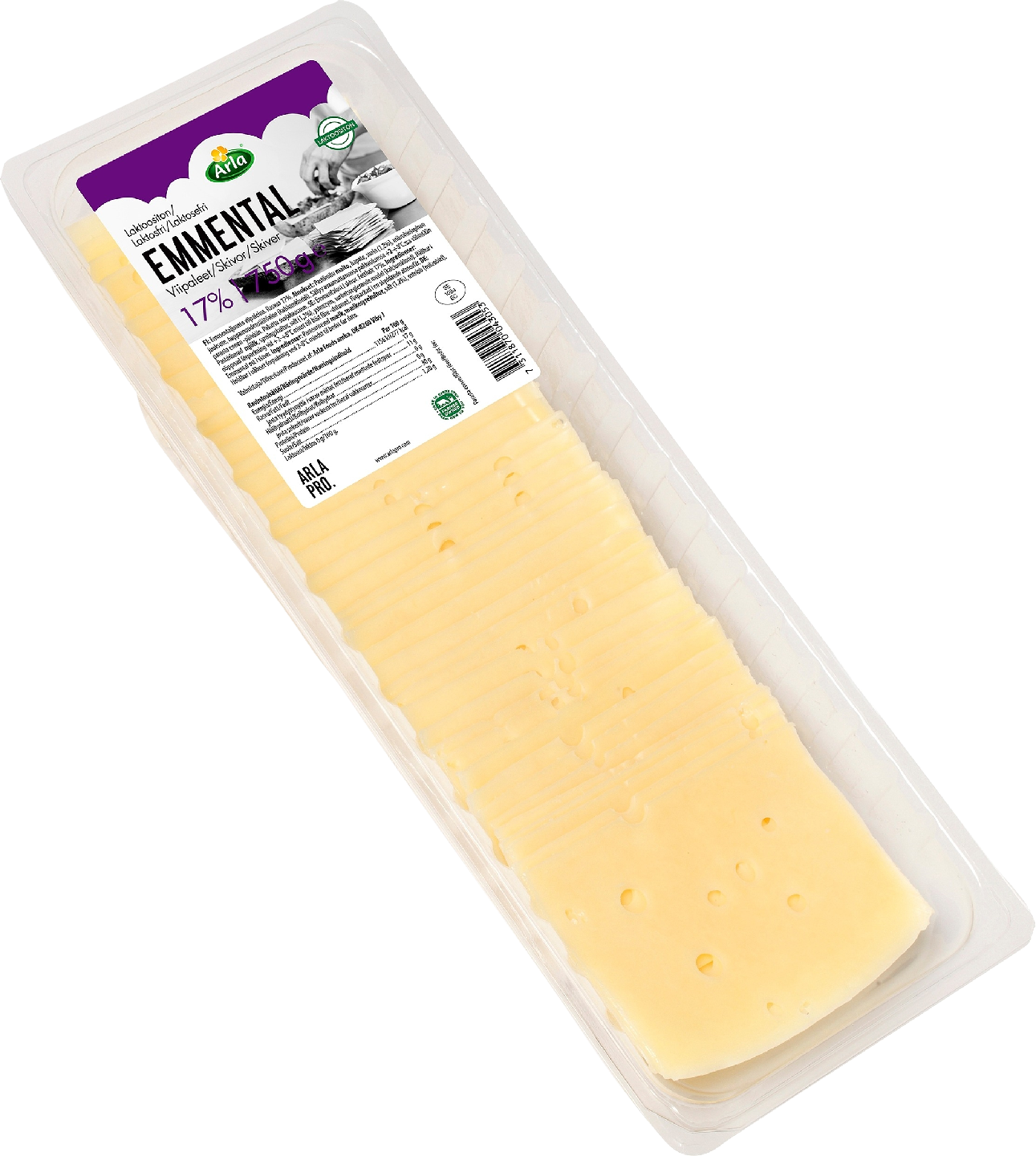 Arla Pro Emmental 17% 50X15g 750g  juustoviipale laktoositon