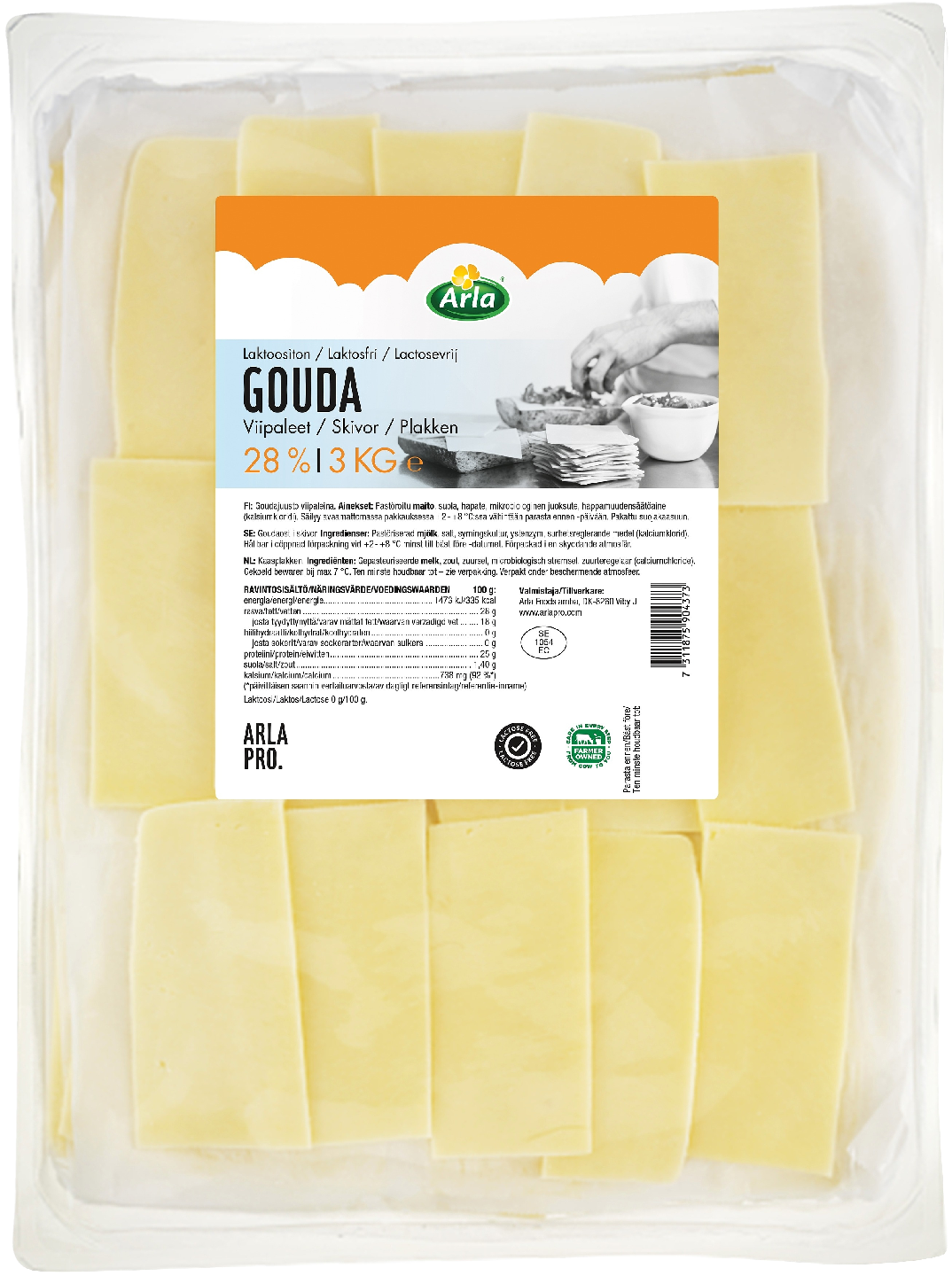 Arla Pro Gouda viipale 28% 3kg