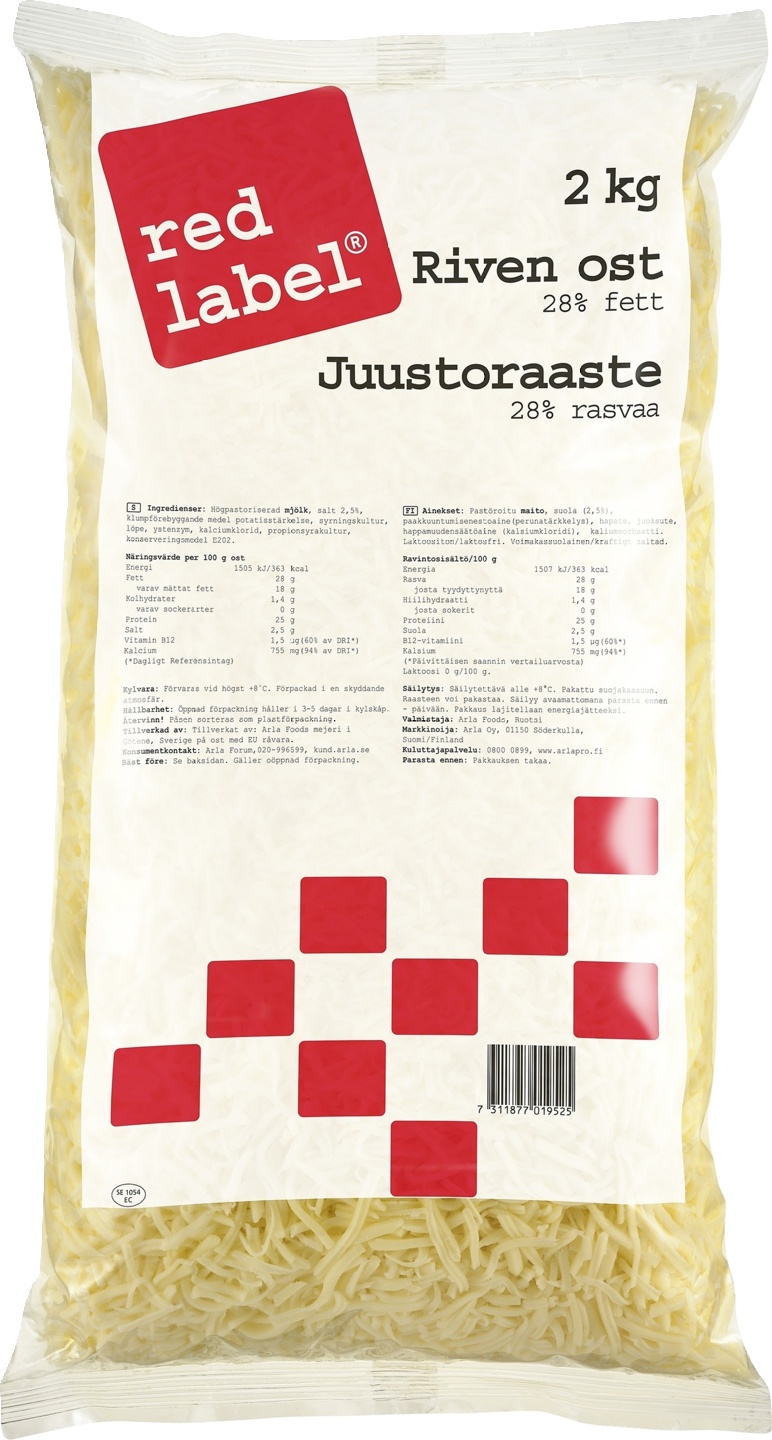 Arla Red Label juustoraasteseos 28% 2kg laktoositon