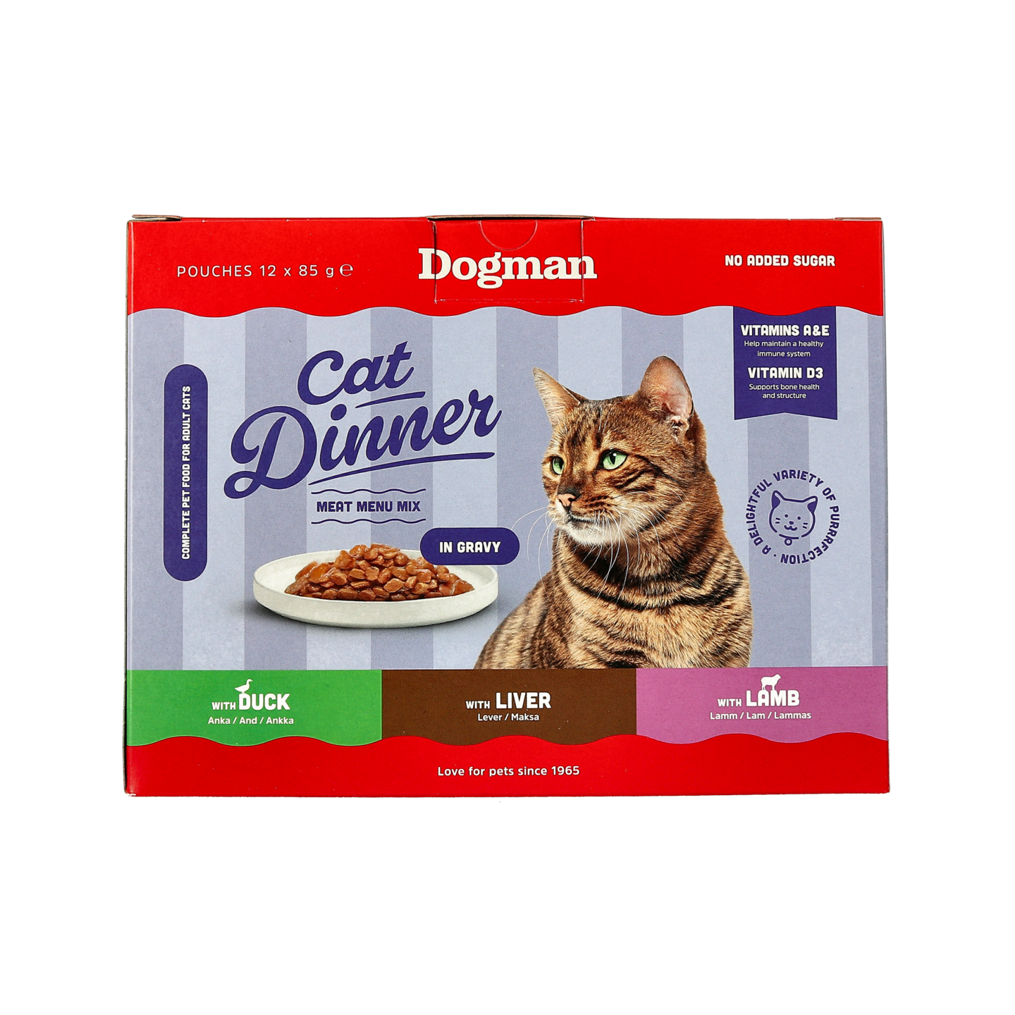 Dogman Cat Dinner Meat Menu Mix Gravy märkäruoka 12x85g