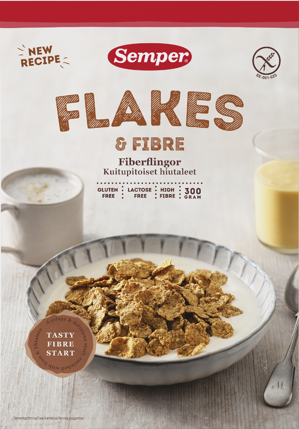 Semper Flakes & Fibre 300g gluteeniton kuitupitoiset hiutaleet