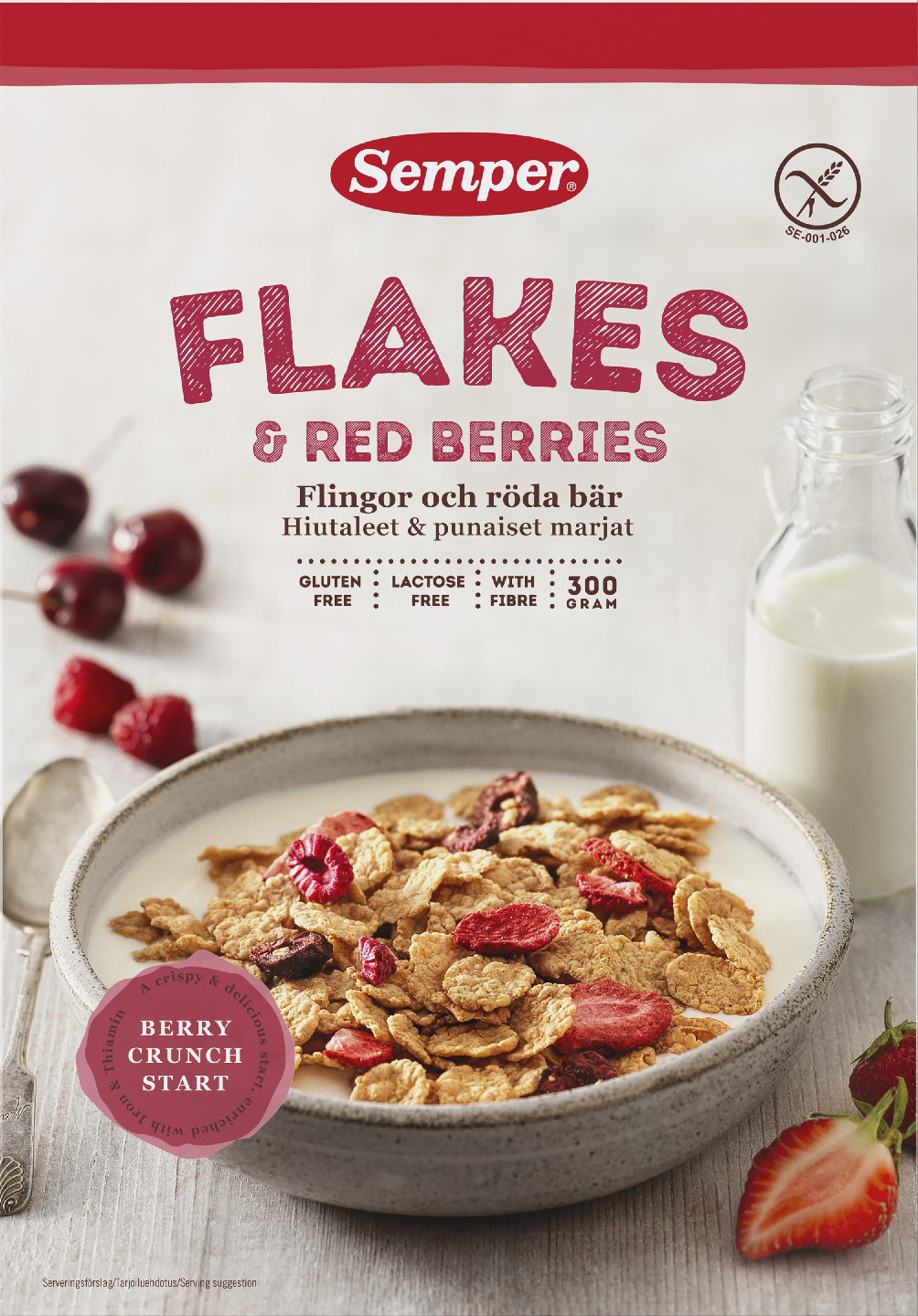 Semper Flakes & Red Berries 300g hiutaleet & punaiset marjat gluteeniton