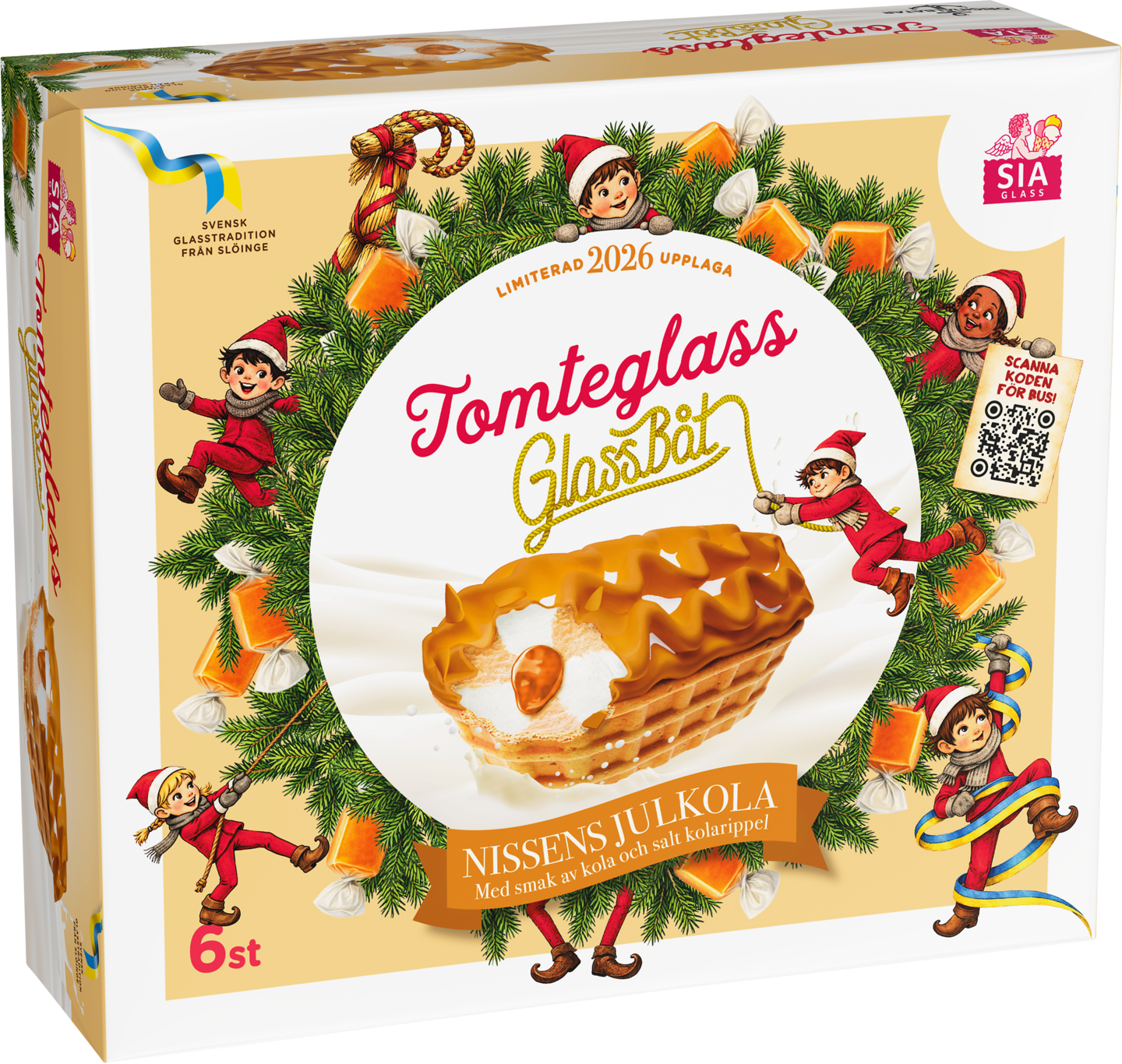 SIA Glass toffee jäätelövene 6x70g