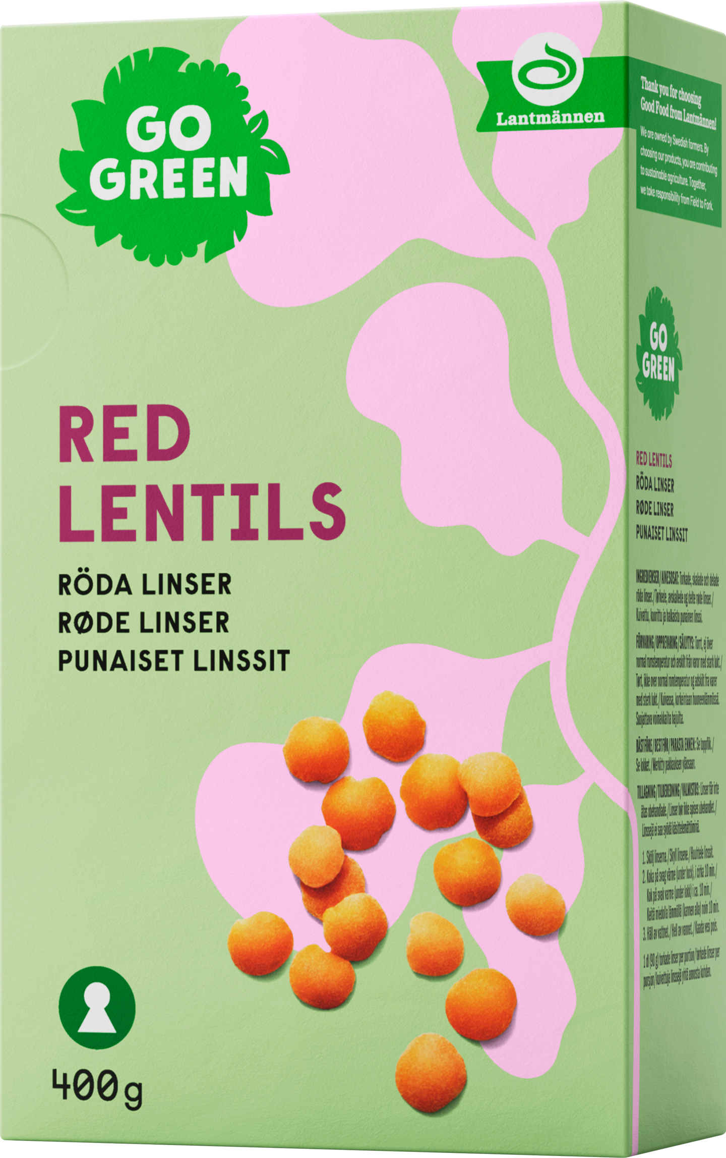 GoGreen Punaiset Linssit 400 g