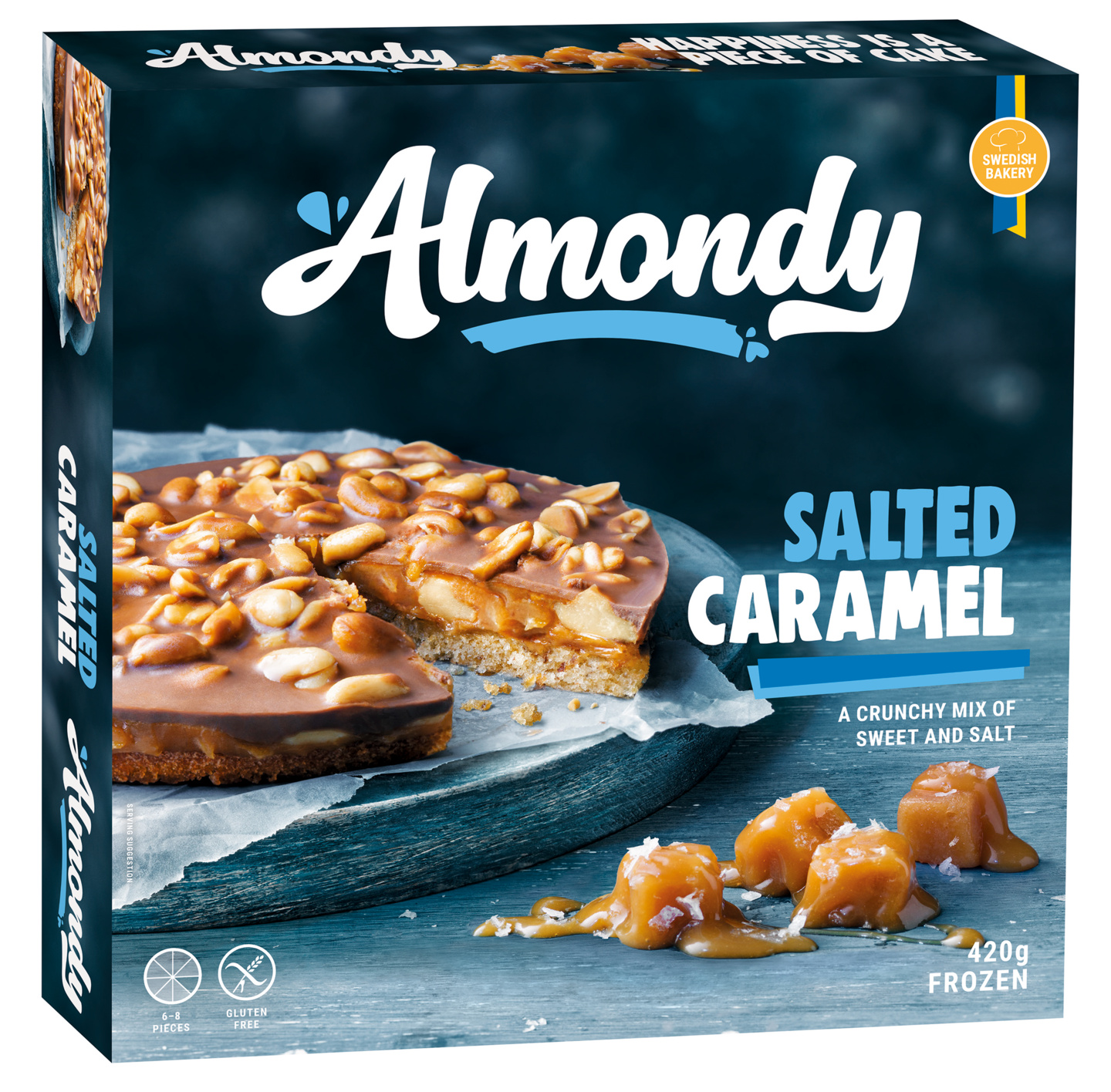 Almondy salted caramel cake 420g pakaste