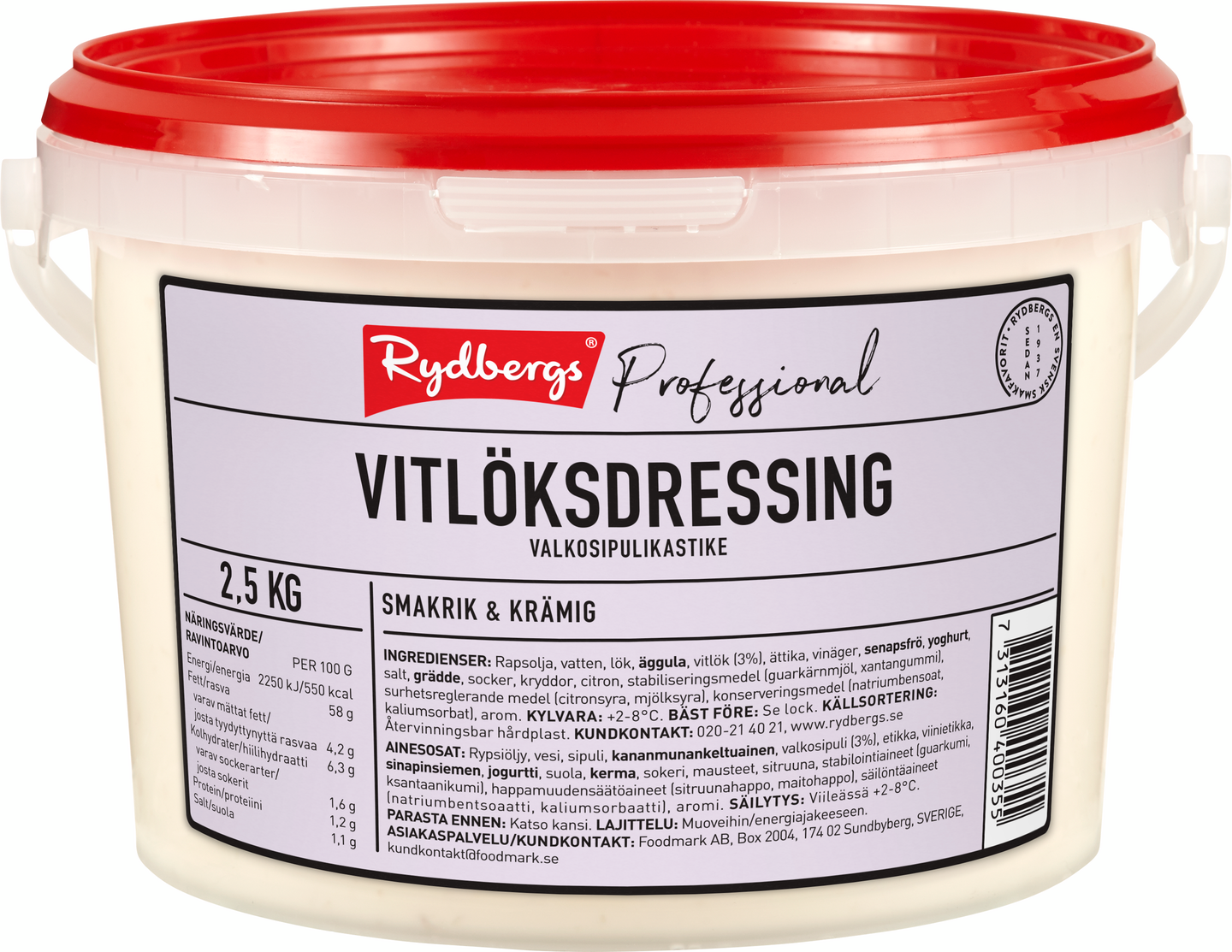 Rydbergs valkosipulikastike 2,5kg