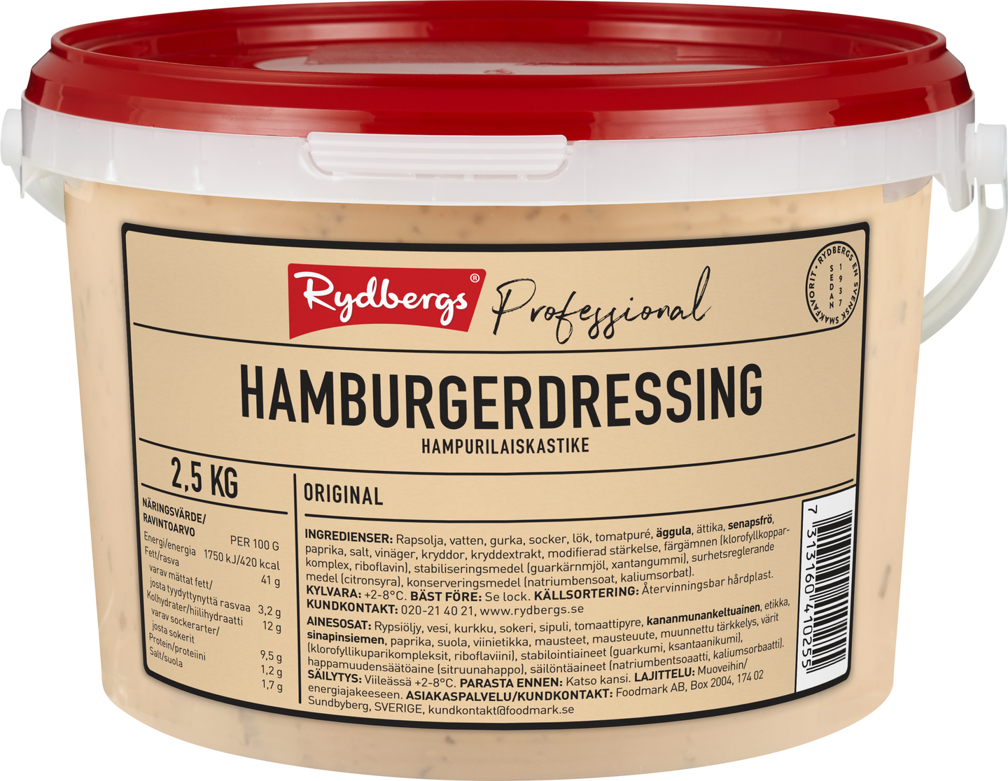 Rydbergs hampurilaiskastike 2,5kg