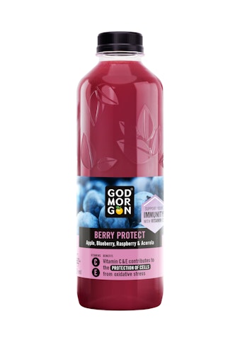 God Morgon Benefit täysmehu 850ml Berry Protect C&E-vitamiinit