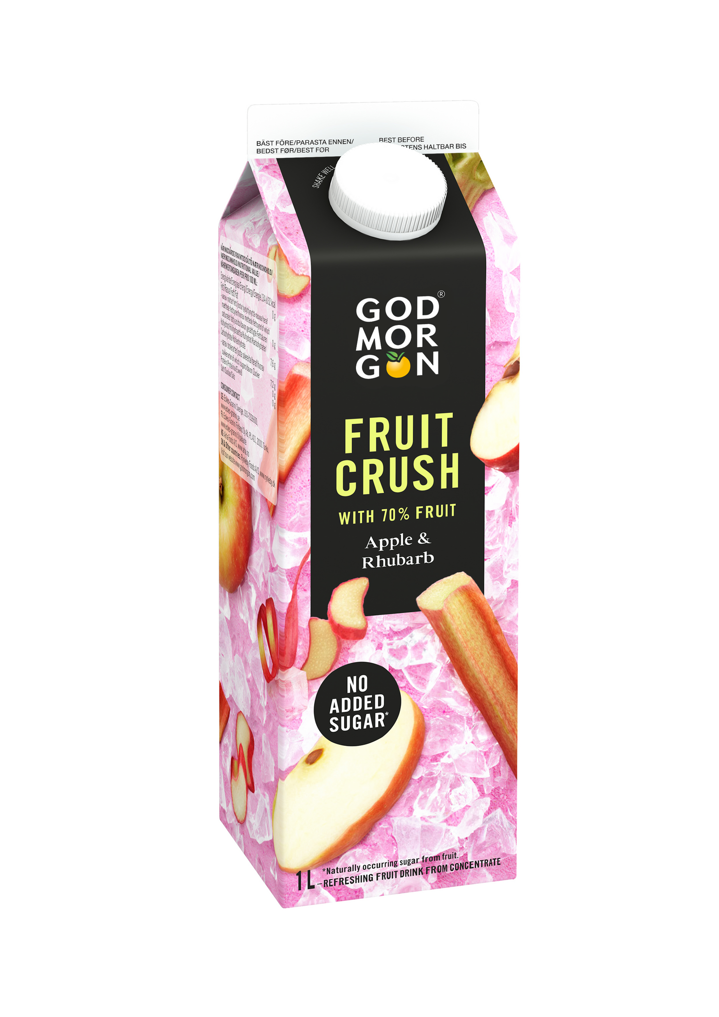 God Morgon Fruit Crush mehujuoma 1l omena-raparperi