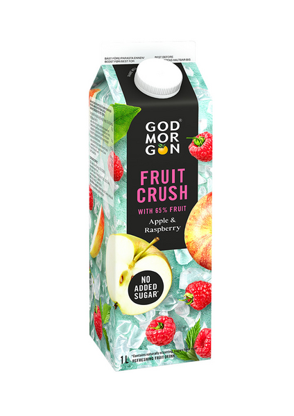 God Morgon Fruit Crush mehujuoma 1l omena-vadelma