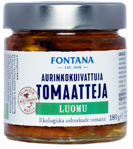 Fontana Aurinkokuivattu tomaatti Luomu 180g/100g