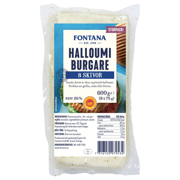 Fontana Halloumiburger viipaloitu PDO 8x75g