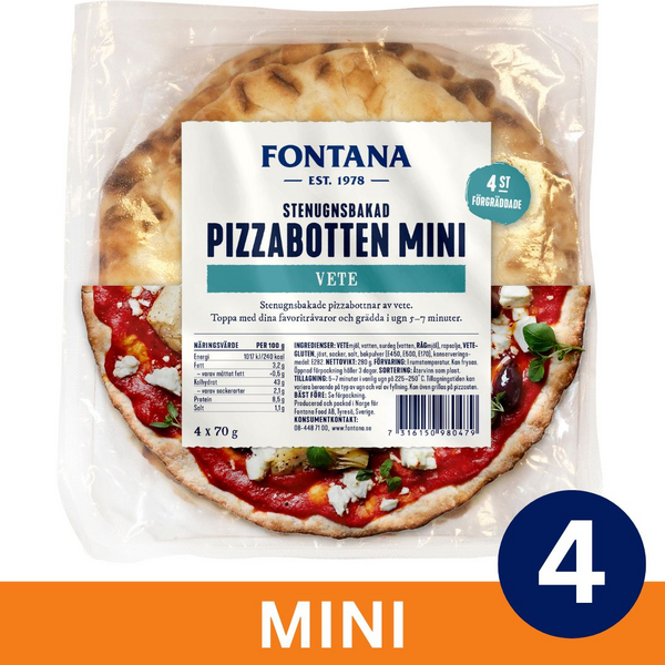 Fontana kiviuuni pizzapohja mini 4/280g