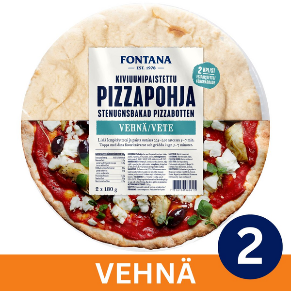 Fontana kiviuuni pizzapohja vehnä 2/360g | K-Ruoka Verkkokauppa