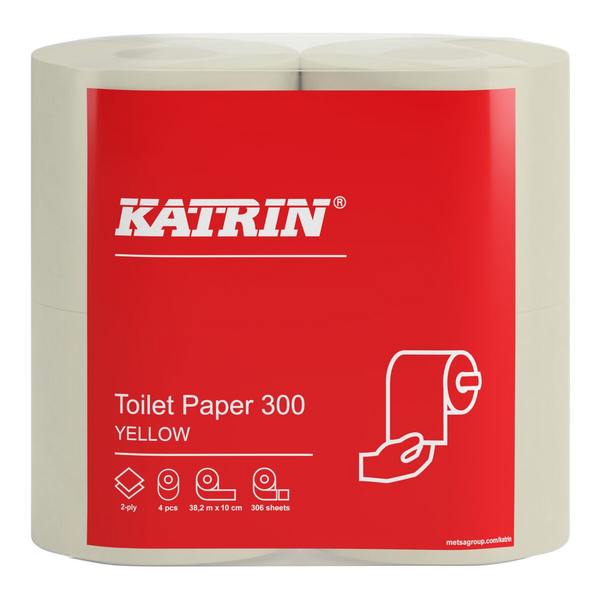 Katrin Classic Toilet 300 Yellow -wc-paperi 2-kertainen kelt. 70,8m 4 rullaa