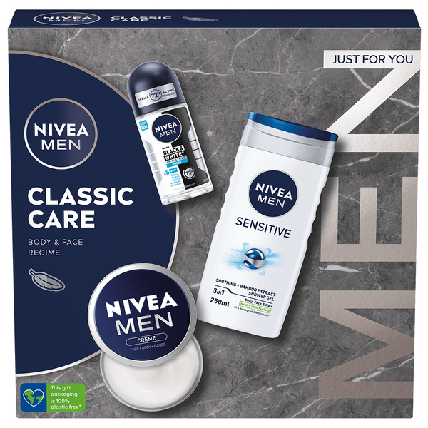 NIVEA Men Classic Care lahjapakkaus 2024 sis. 3 tuotetta