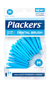 Plackers Dental Brush hammasväliharja M 24kpl 0,6mm sininen