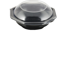 Duni Octabowl Dome 405kpl 500ml 160x160x72mm 1-lokeroinen, saranakansi, musta/kirkas PS