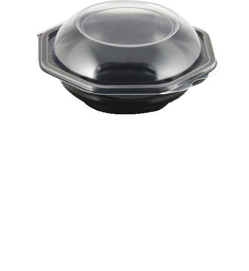 Duni Octabowl Dome 290kpl 700ml 190x190x71mm 1-lokeroinen, saranakansi, musta/kirkas PS