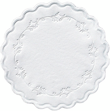 Duni lasinalunen 250kpl pyöreä 9cm, 8krs ecoecho Romance valkoinen