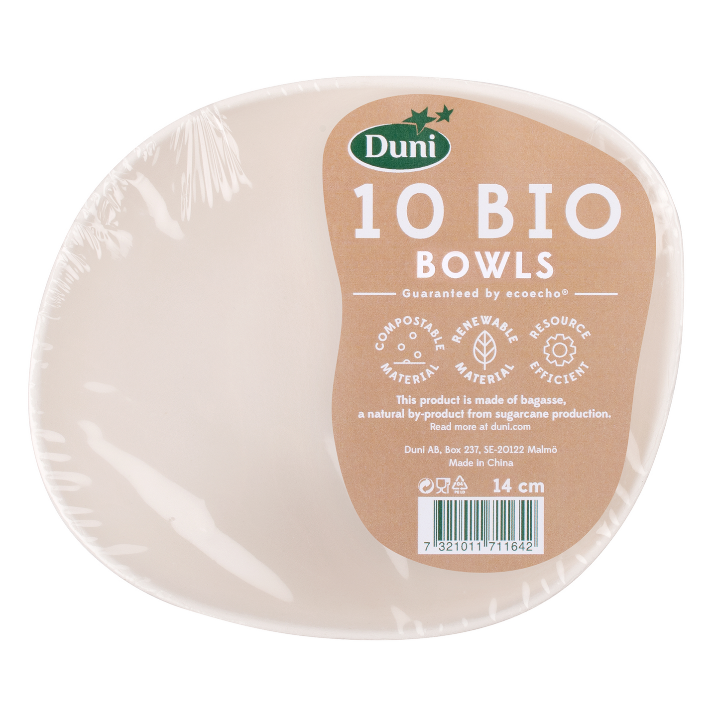 Duni bagassi syvä lautanen 14cm 10kpl valkoinen