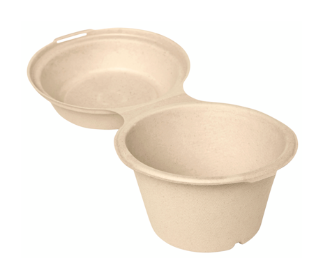 Duni ecoecho Snack box 50kpl 575ml 145x145x100mm 1-lokeroinen, saranakansi, ruskea bagassi