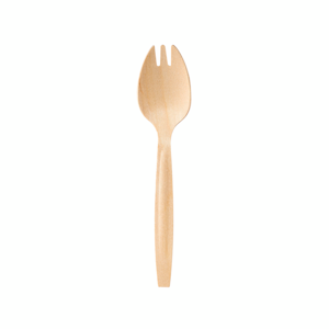 Biopak ecoecho haarukka/lusikka (Spork) vahattu puu 147mm 100kpl